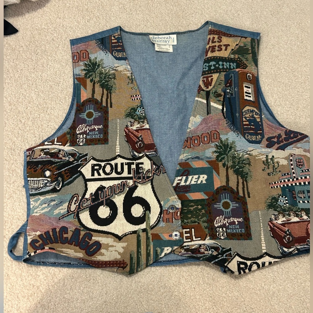 Vintage Multicolor Route 66 Vest - Picture 3 of 7
